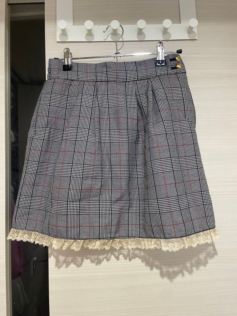 Katie TEA SOCIETY グレンチェックパニエスカート　Sサイズ