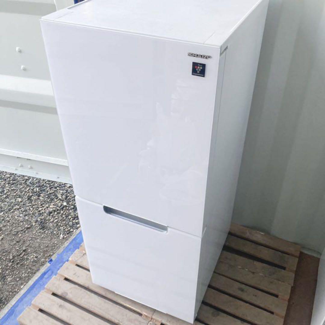 取付無料！高性能SHARPおしゃれホワイトインテリアガラスドア冷蔵庫！洗濯機