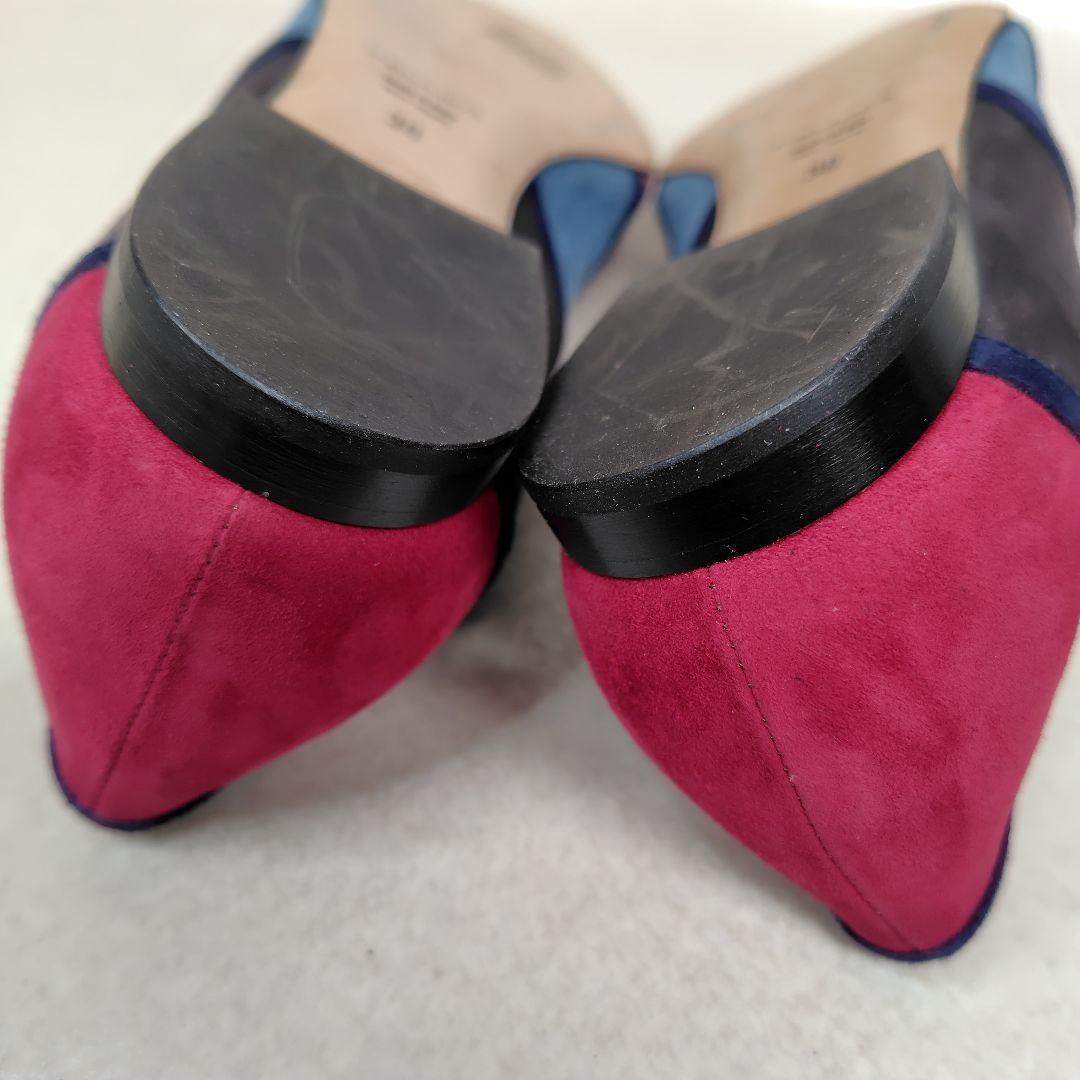 ★ほぼ未使用★ペリーコ パンプス 25cm フラット ポインテッド スエード