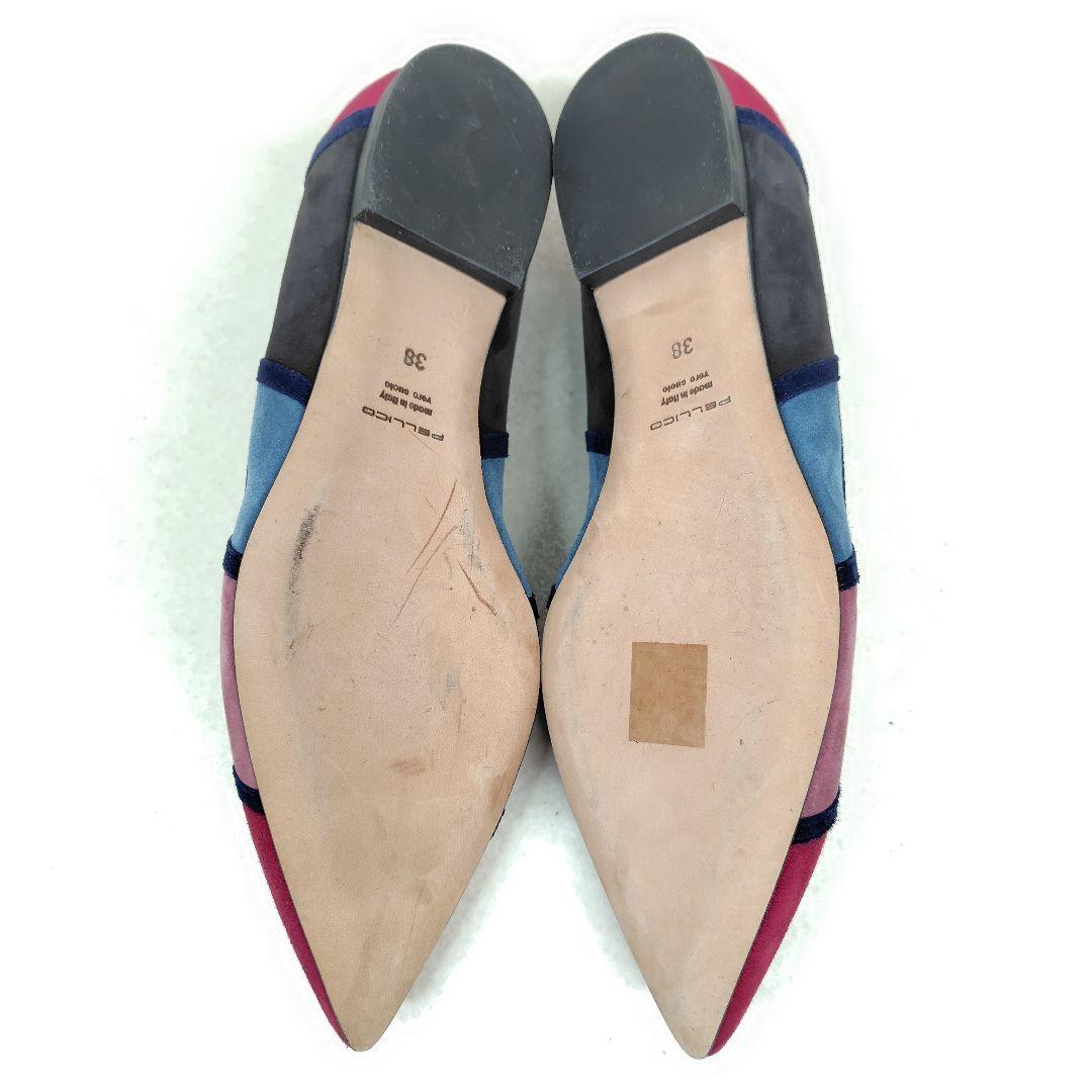 ★ほぼ未使用★ペリーコ パンプス 25cm フラット ポインテッド スエード