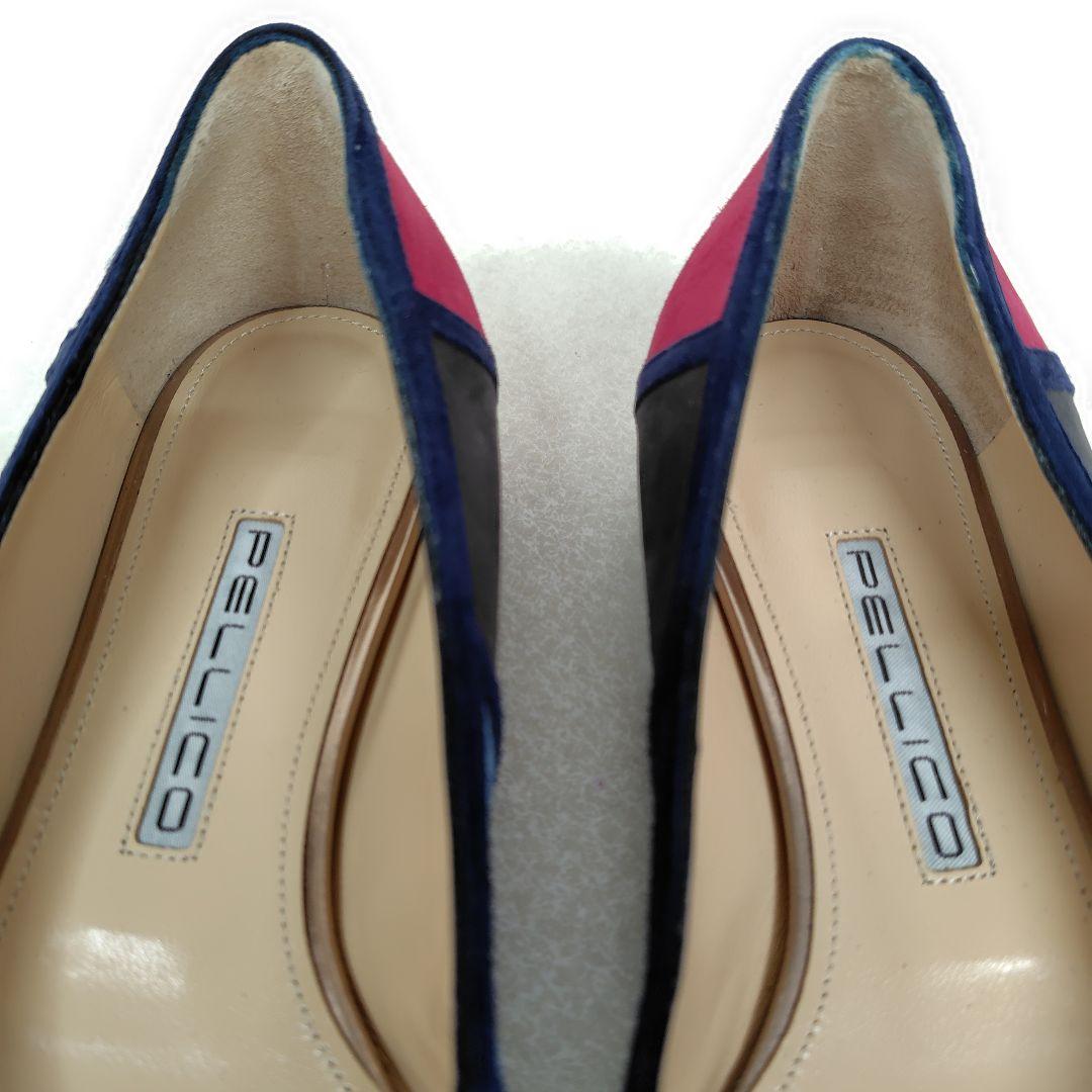 ★ほぼ未使用★ペリーコ パンプス 25cm フラット ポインテッド スエード