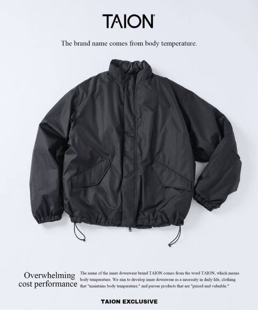 TAION / タイオン 別注 リバーシブル ショートモッズ ダウンブルゾン M