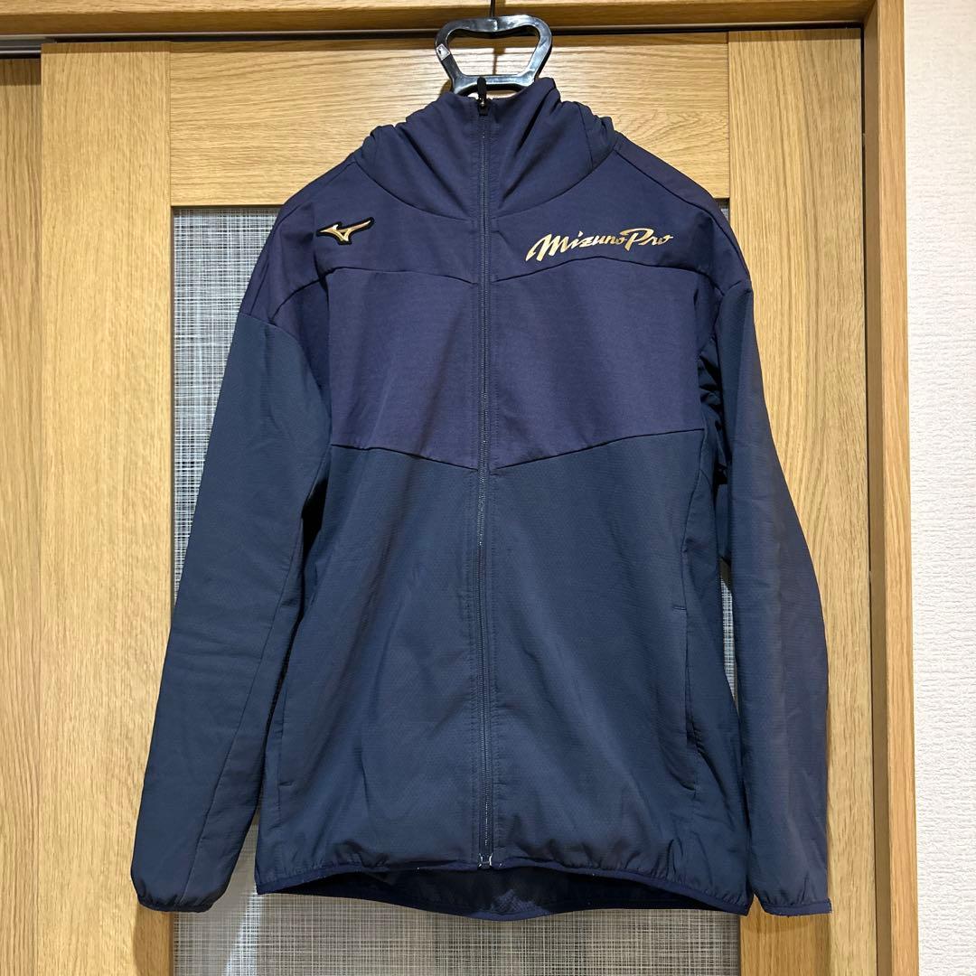 ち*ろ様 【上下セット美品】ミズノプロ　テックシールドフーディー　ネイビー