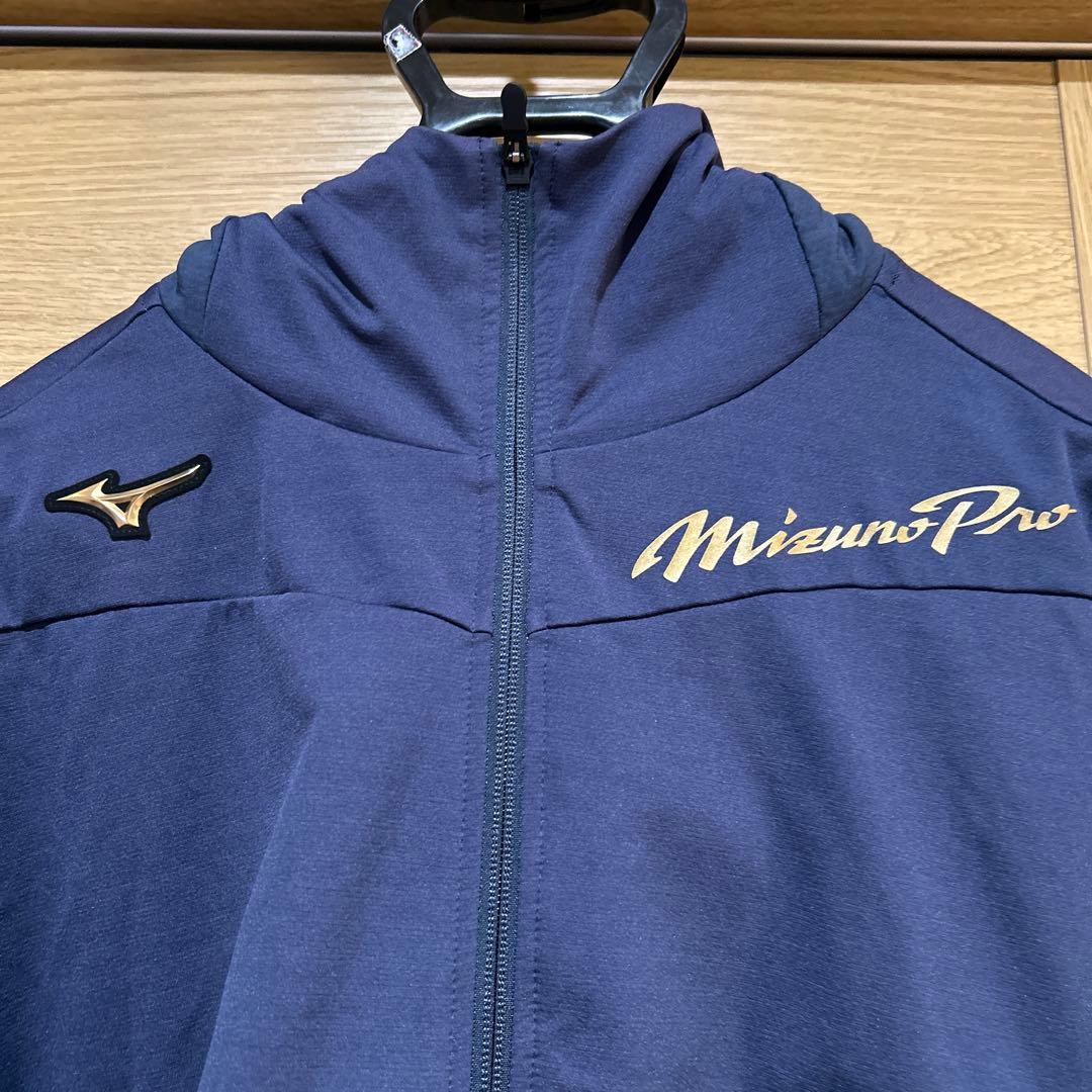 ち*ろ様 【上下セット美品】ミズノプロ　テックシールドフーディー　ネイビー