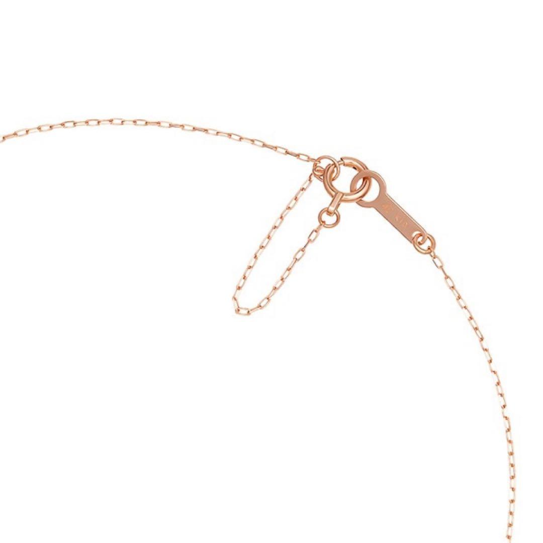 ４℃ K10 ピンクゴールドネックレス　花びら　フラワーモチーフ　4石