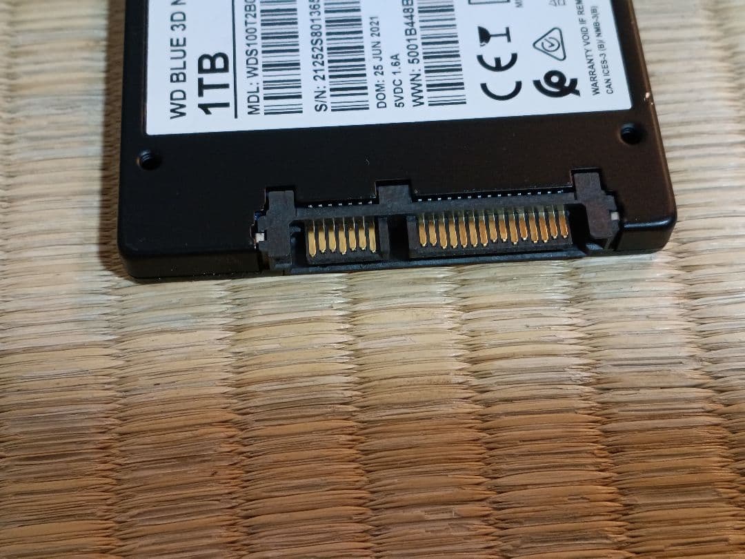 WD Blue 1TB 3D NAND SATA SSD健康度100%書込4TB