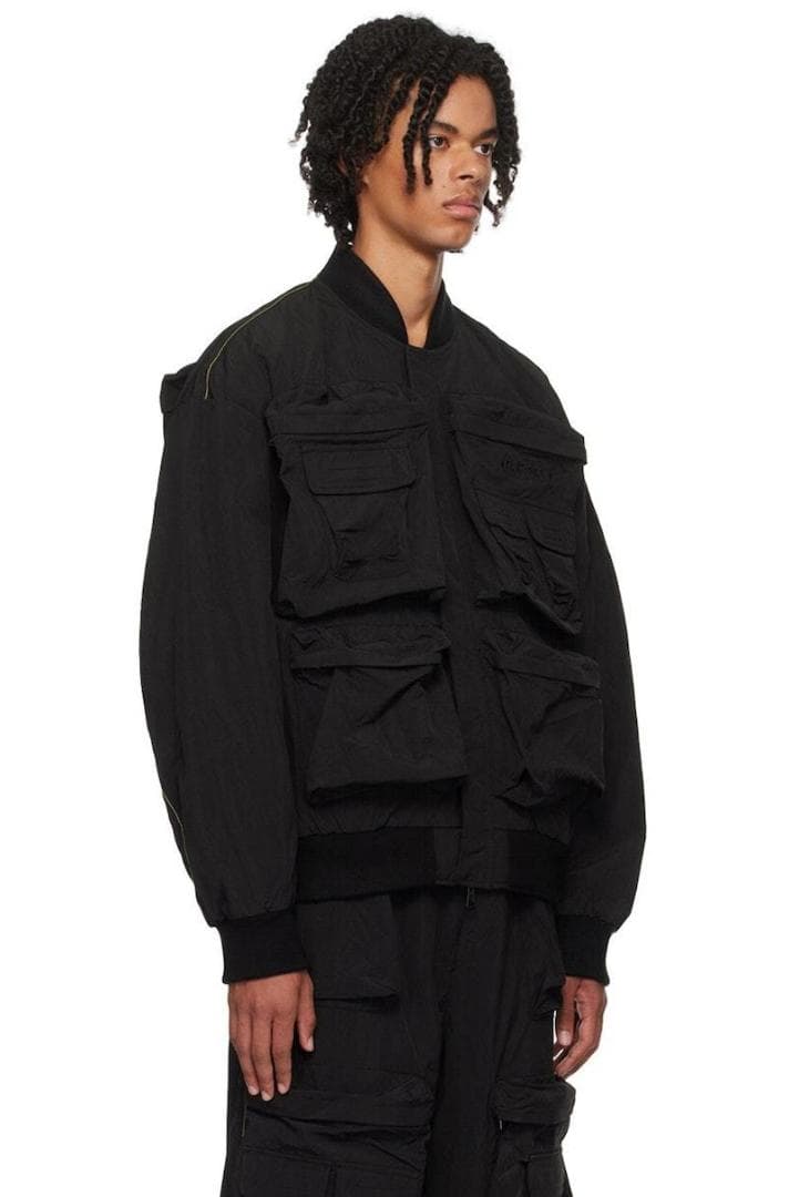 【美品】DIESEL 23AW J-STAIN ボンバージャケット ブラック46