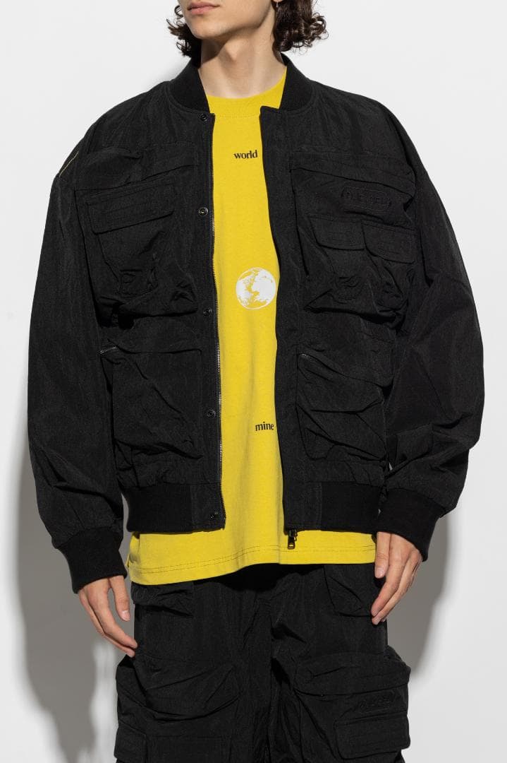 【美品】DIESEL 23AW J-STAIN ボンバージャケット ブラック46