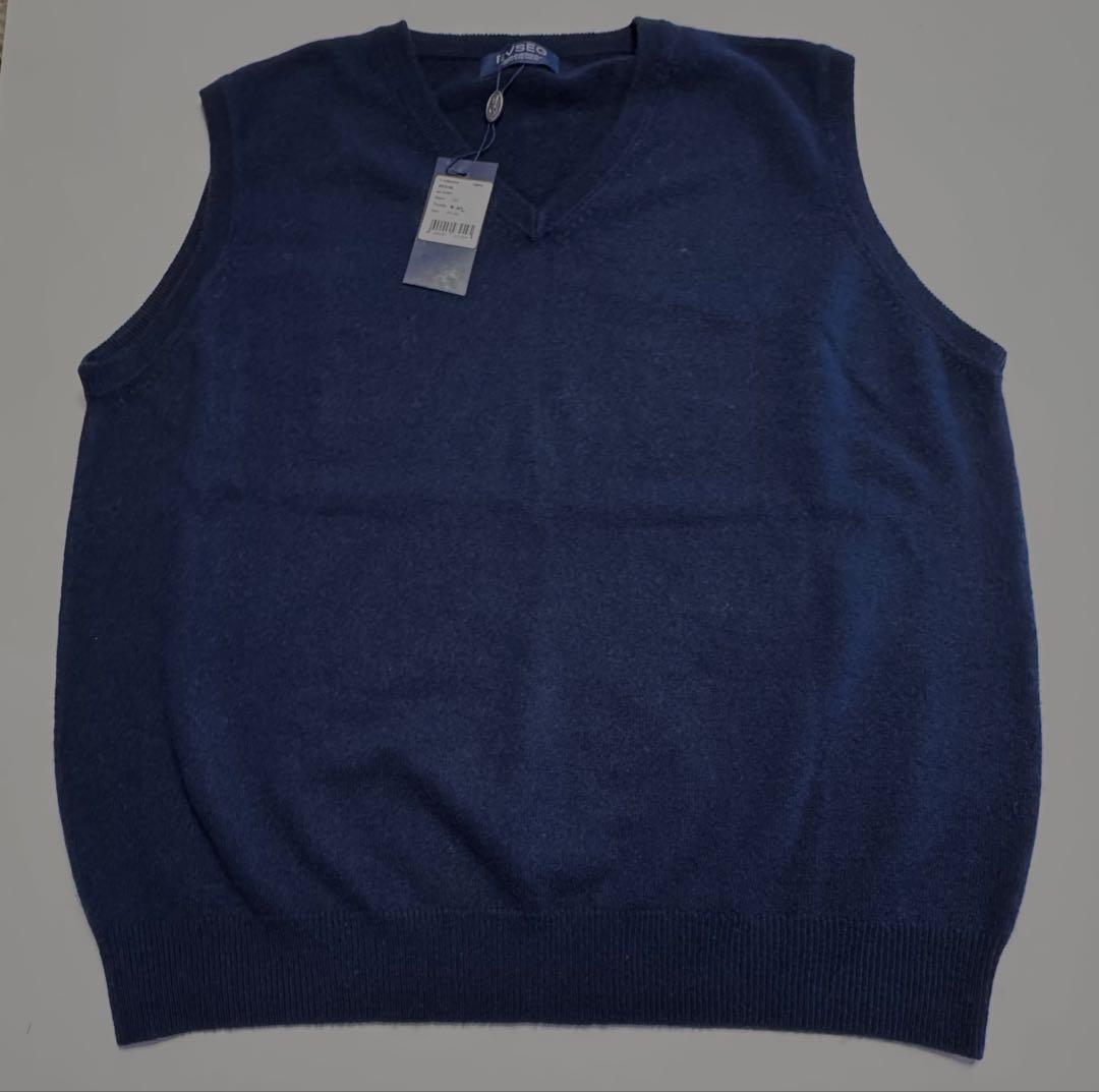 カシミヤ100%Vネックベスト