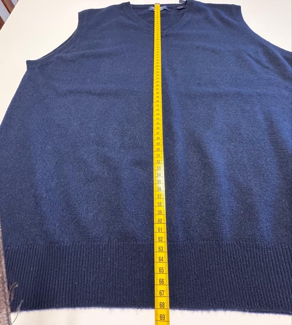 カシミヤ100%Vネックベスト