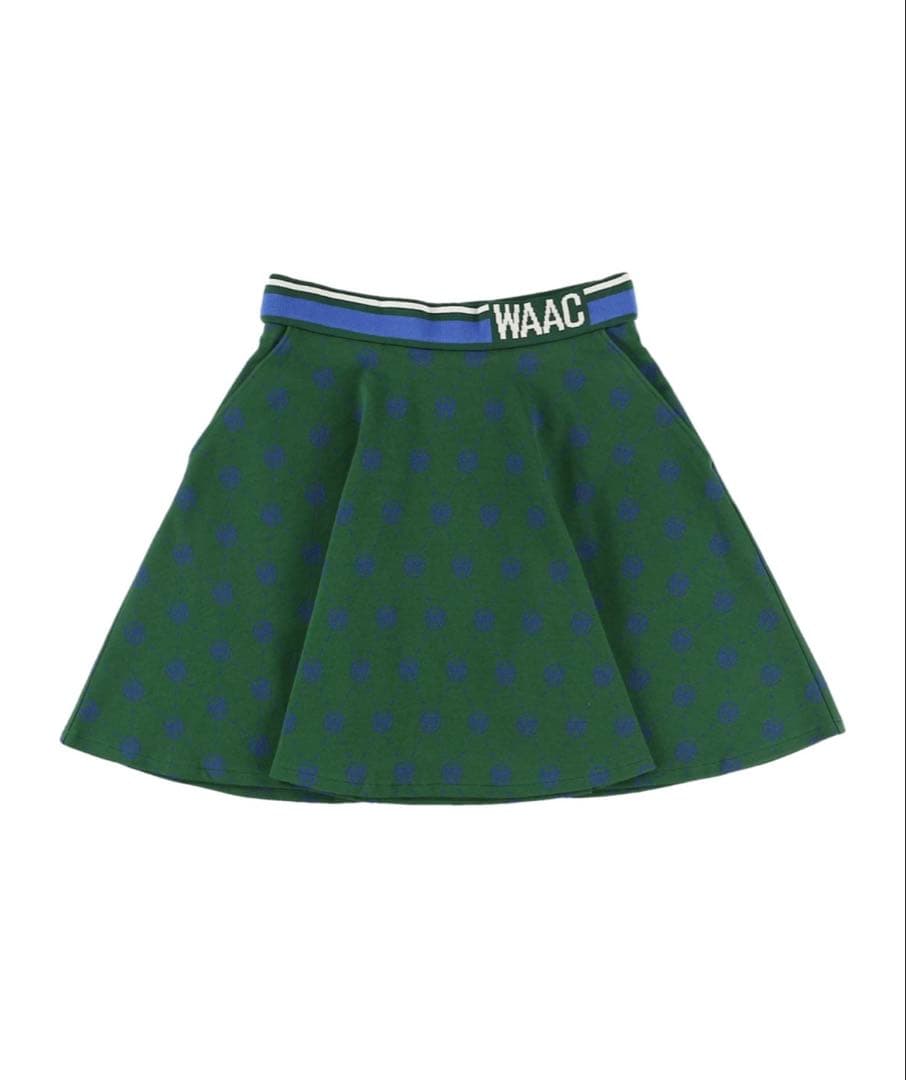 WAAC グリーンブルードット フレアスカート