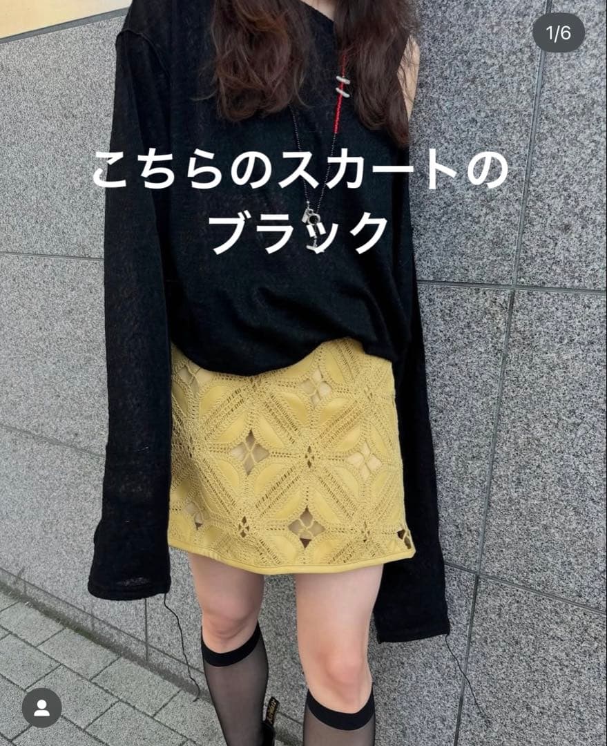 スカート Ameri FAKE LEATHER CUT WORK SKIRT