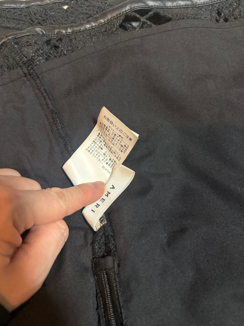 スカート Ameri FAKE LEATHER CUT WORK SKIRT