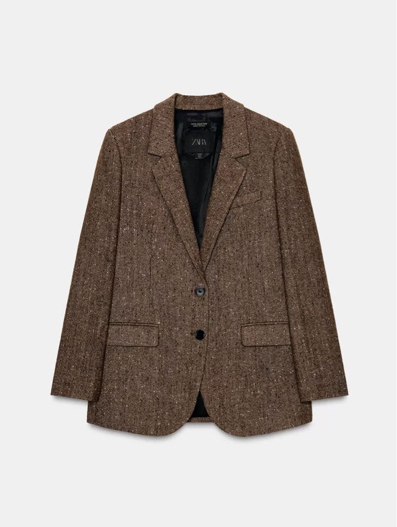 【新品タグ付】神崎恵さん私服　ZARAウールヘリンボーンブレザーSサイズ