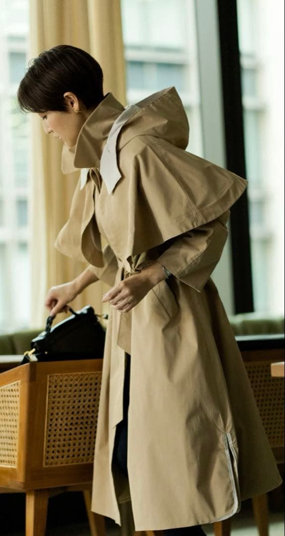 美品リグリームregleamフーディーケープコートHOODY CAPE COAT