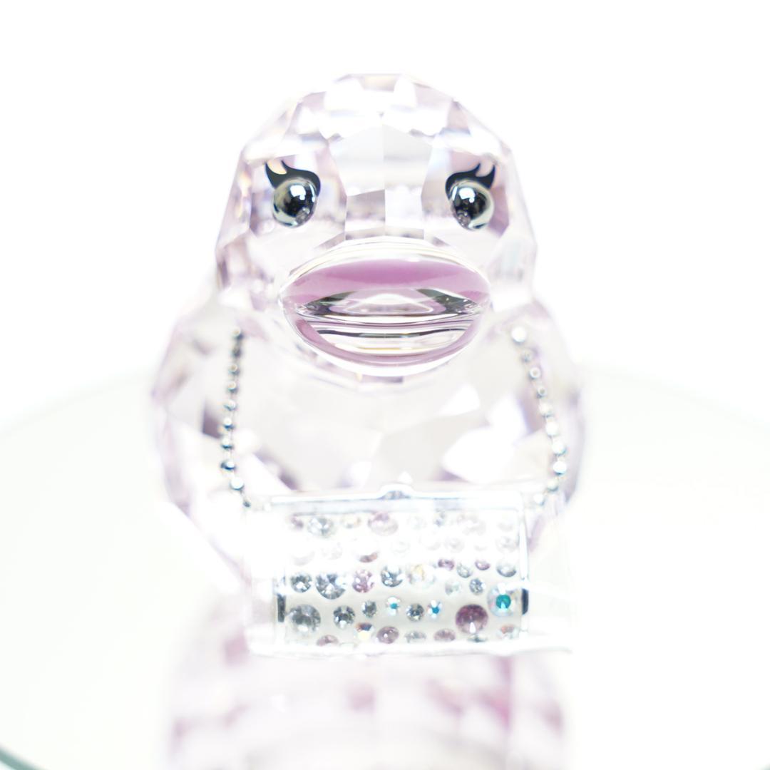 美品 スワロフスキー 置物 アヒル パープル ピンク Fancy Felicia