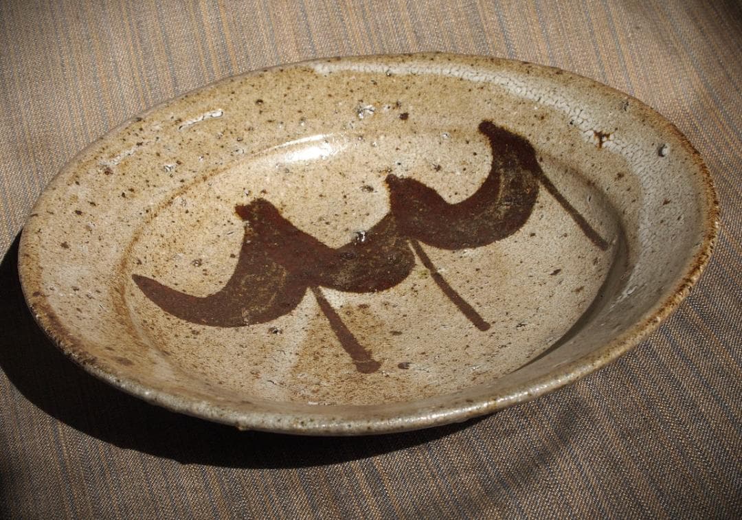 希少作★中川自然坊★絵唐津皿（２０，５ｃｍ）