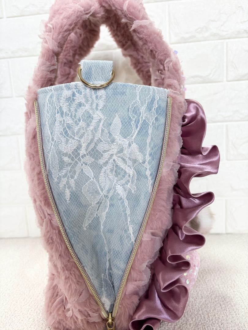 あ*こ様 コヤンイサムチョン　サイドファスナーバッグ　ピンク　ルミちゃん（大）デ