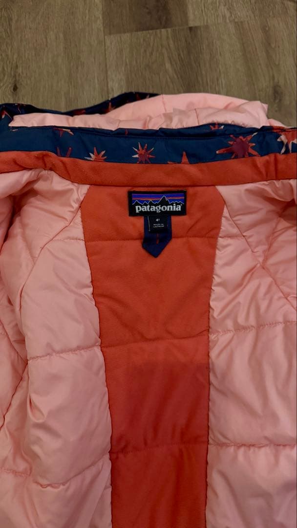 Patagonia 子ども用スノーウェア ネイビー/オレンジ