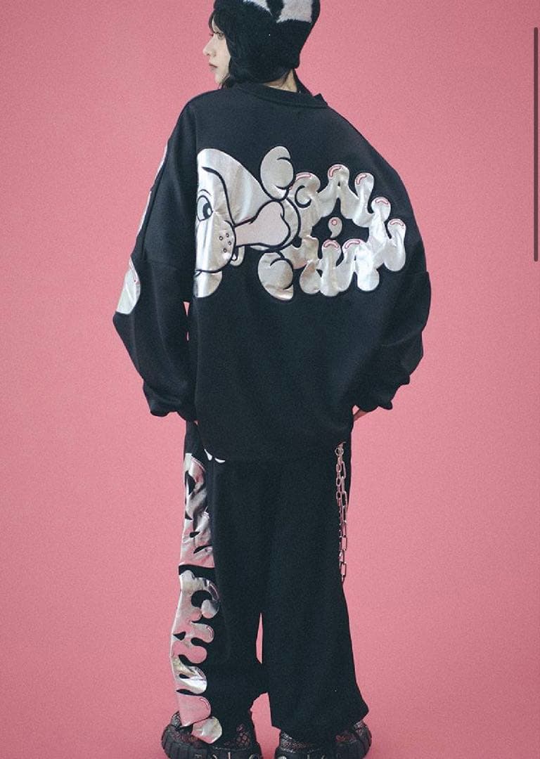 ガルフィー GALFY ピッカピカの大萌袖ロンT BLACK 中型犬