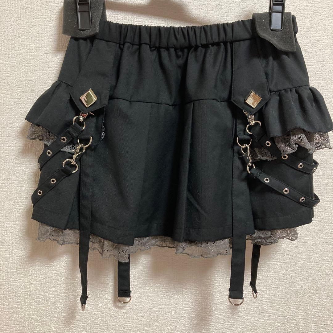 正規品　DimMoire ディムモアール サイドフリルミニスカート 黒　L