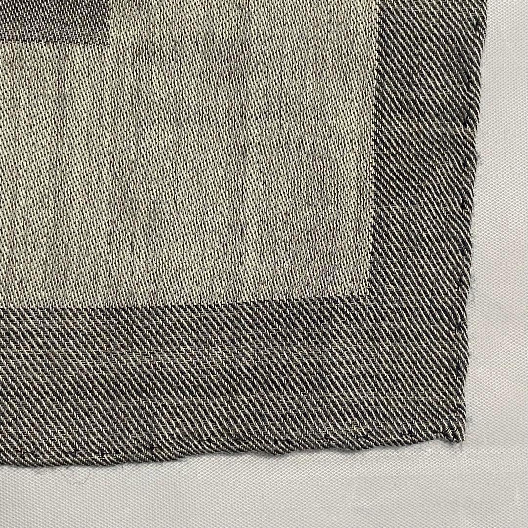 美品 ☆BVLGARI☆ ストール メンズ ロゴ ウール シルク グレー 箱付き