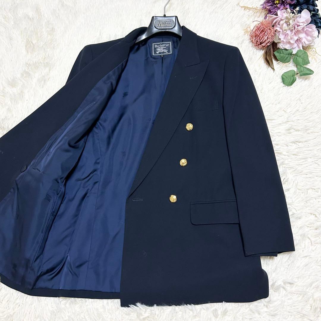 BURBERRYS バーバリー 紺ブレ ダブル テーラード ジャケット ウール