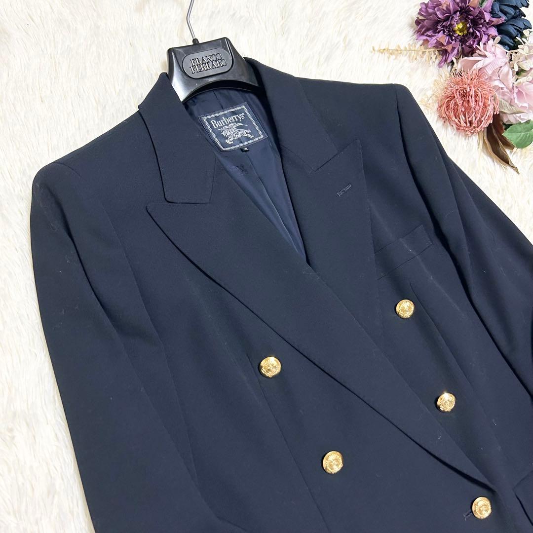 BURBERRYS バーバリー 紺ブレ ダブル テーラード ジャケット ウール