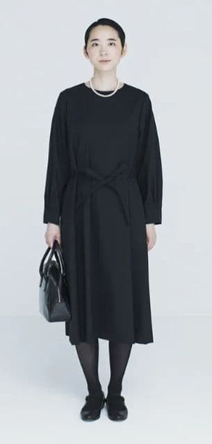 アトリエナルセ　ブラックフォーマルAラインワンピースドレス