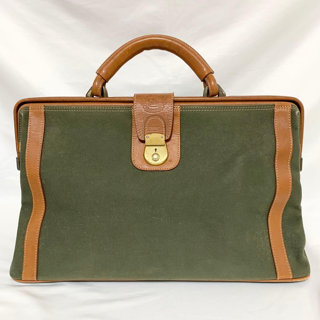 希少美品✨ BURBERRY バーバリー キャンバス ドクターバッグ カーキ