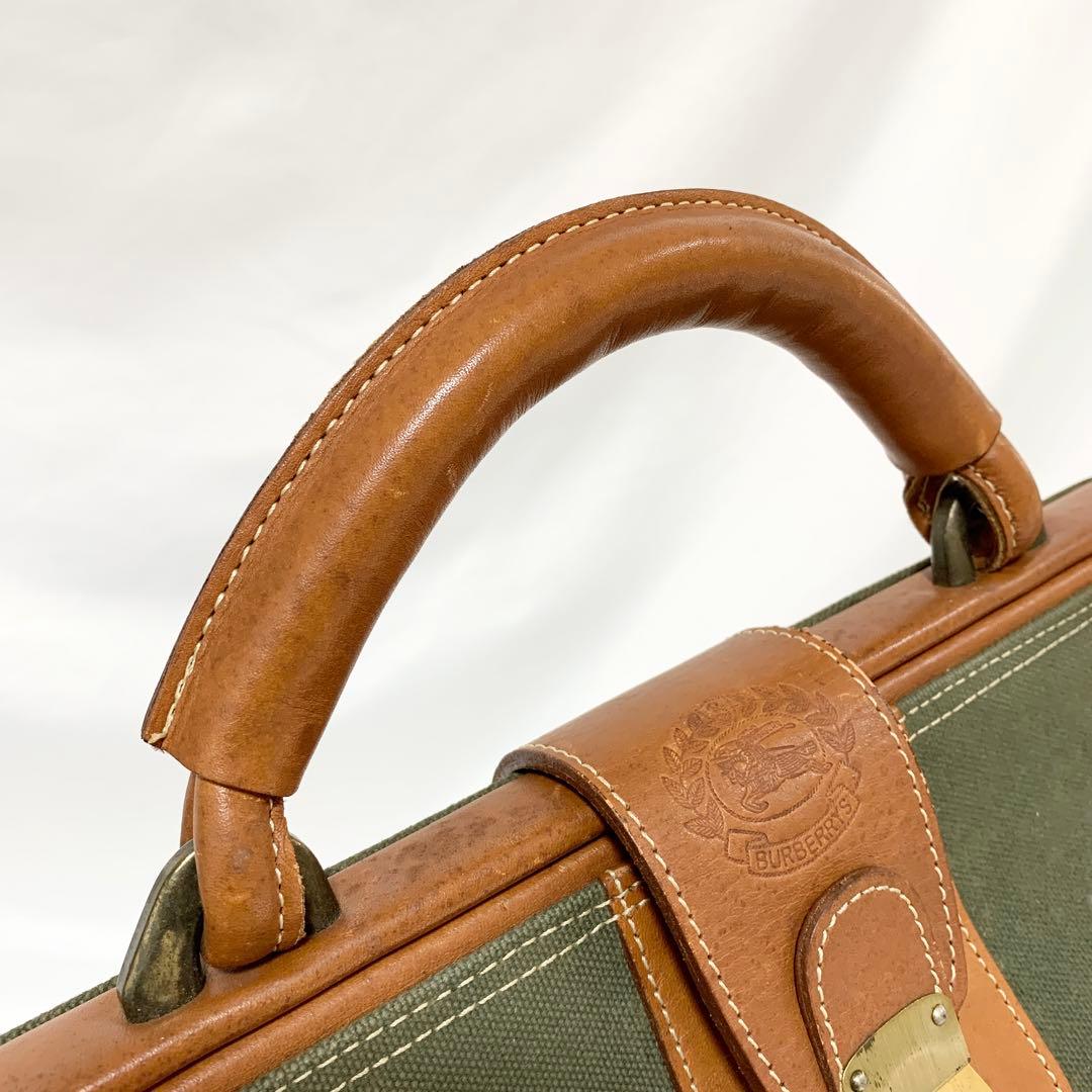 希少美品✨ BURBERRY バーバリー キャンバス ドクターバッグ カーキ