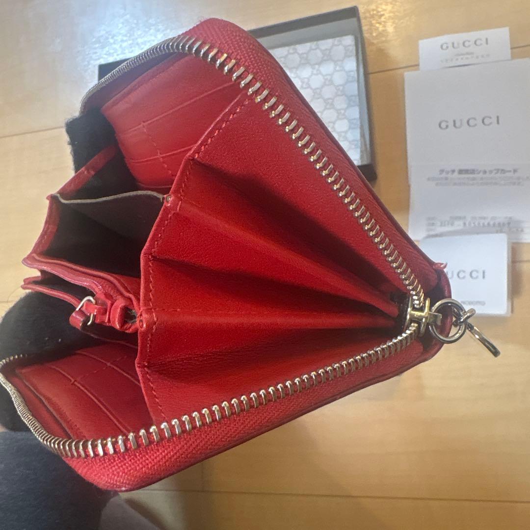 GUCCI グッチ 長財布 マイクログッチシマ レッド 正規品