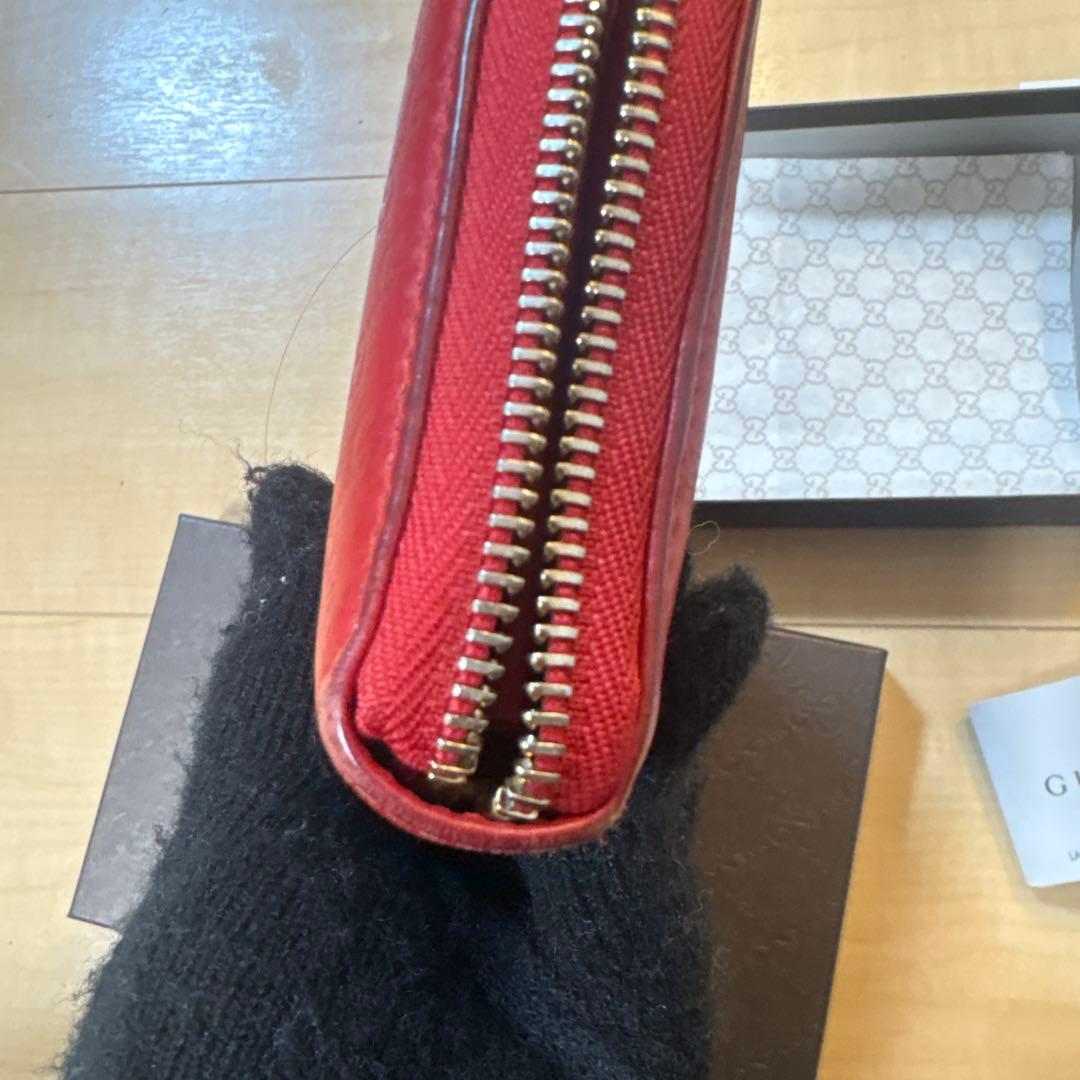 GUCCI グッチ 長財布 マイクログッチシマ レッド 正規品