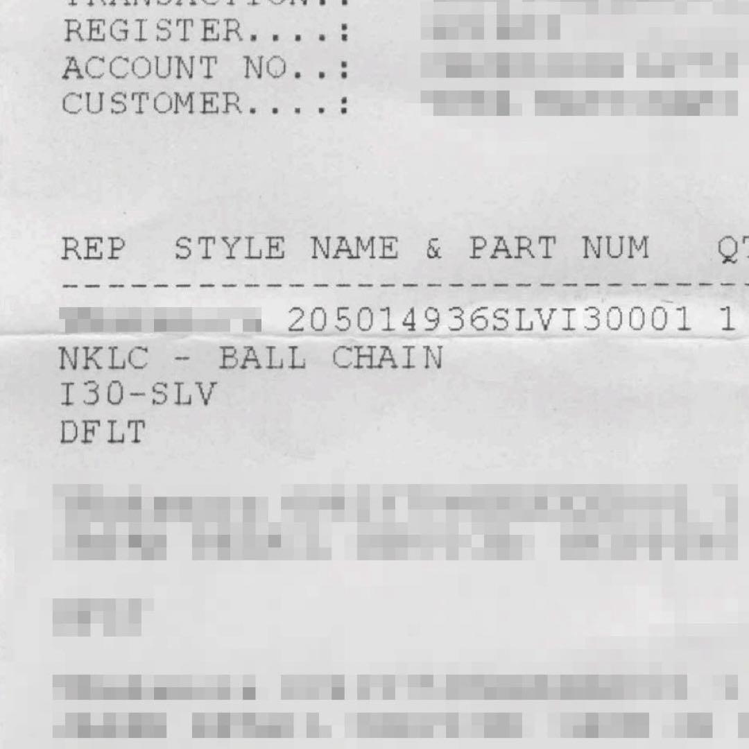 インボイス原本無修正 クロムハーツ ボールチェーン 20インチ ネックレス