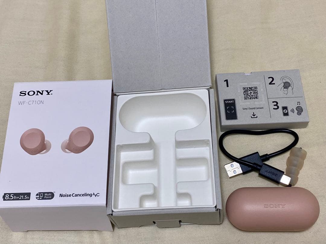 【値下げ】SONY WF-C710N ワイヤレスイヤホン ピンク 保証書付