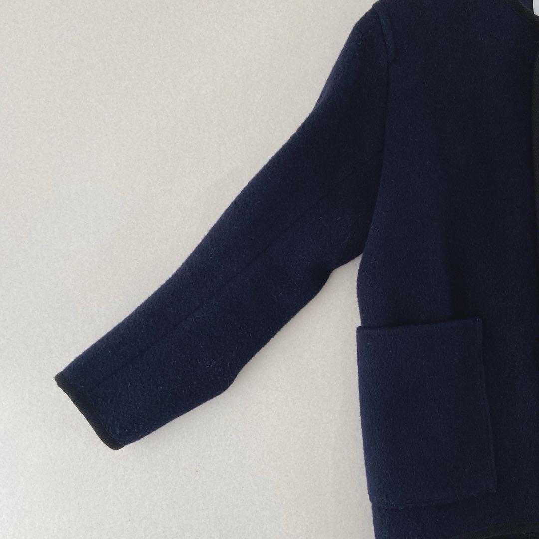 【DANTON】ダントン　近年　ノーカラー　ウールコート　ジャケット　日本製