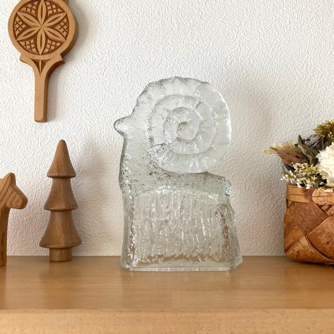 北欧ヴィンテージ　ガラスのユールボック　ヤギ　クリスマスオブジェ