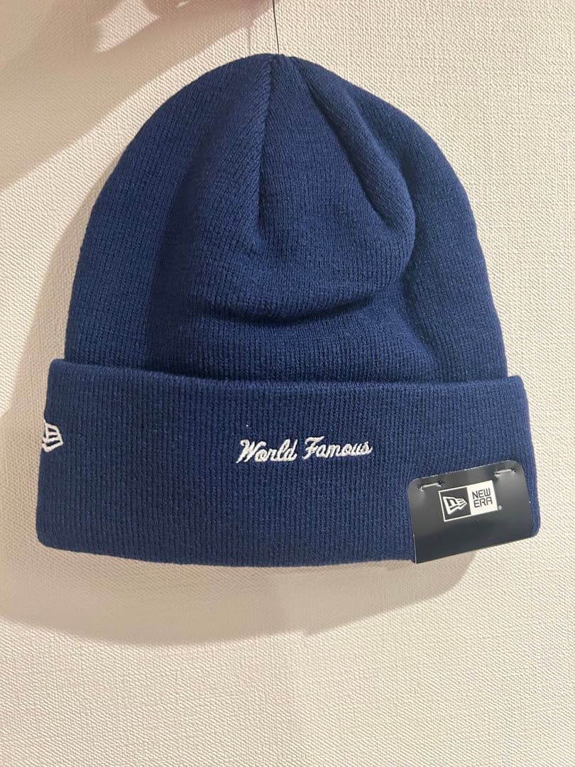 Supremeビーニー ボックスロゴニット帽　ネイビー正規品　新品　袋付き