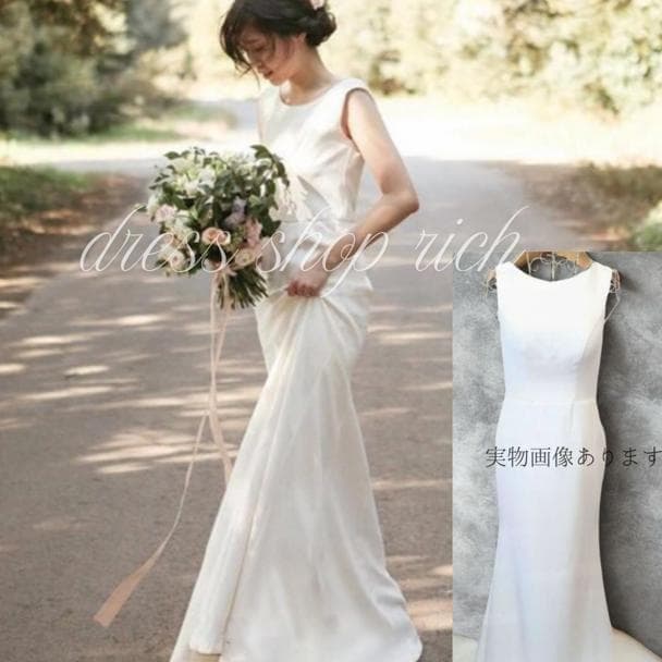 ウェディング　結婚式　前撮り　二次会　ソフトマーメイド　ノースリーブ　背中見せ