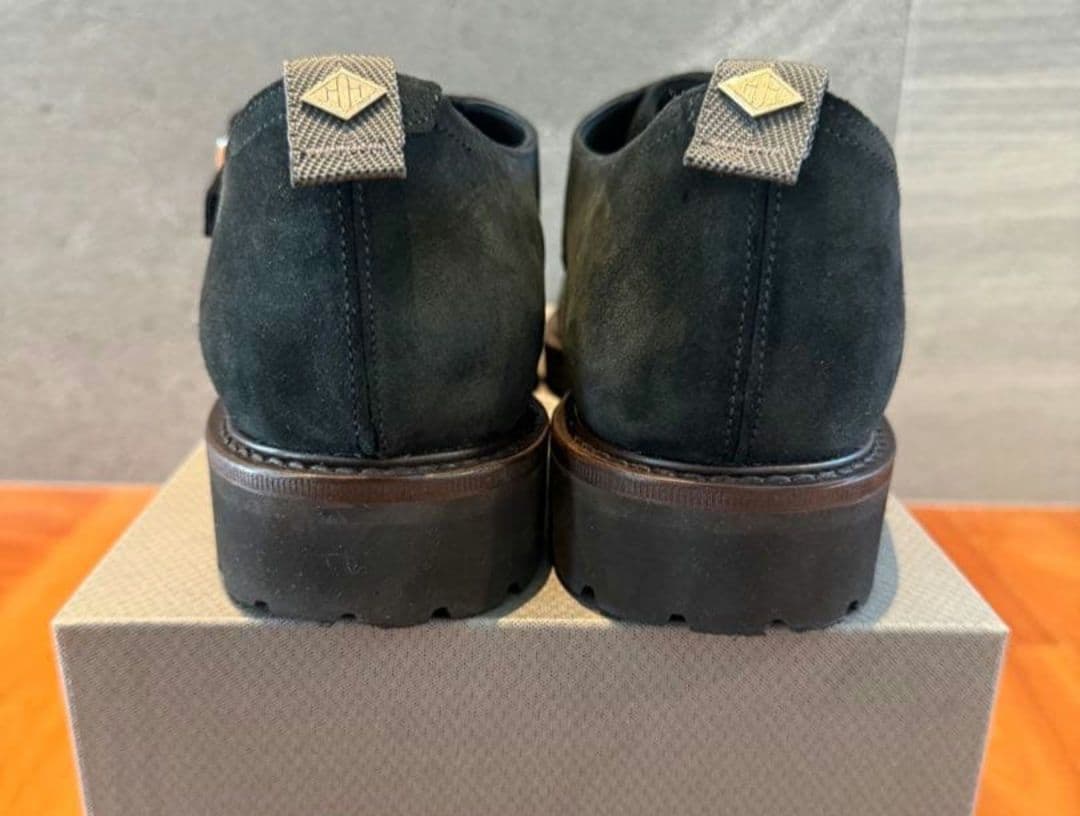 極美品　WH ダブルエイチ ダブルモンクシューズ　黒