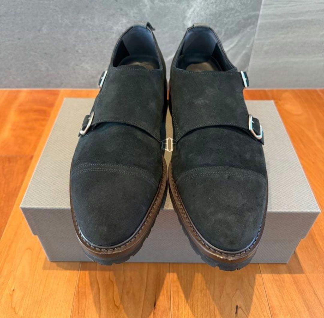 極美品　WH ダブルエイチ ダブルモンクシューズ　黒