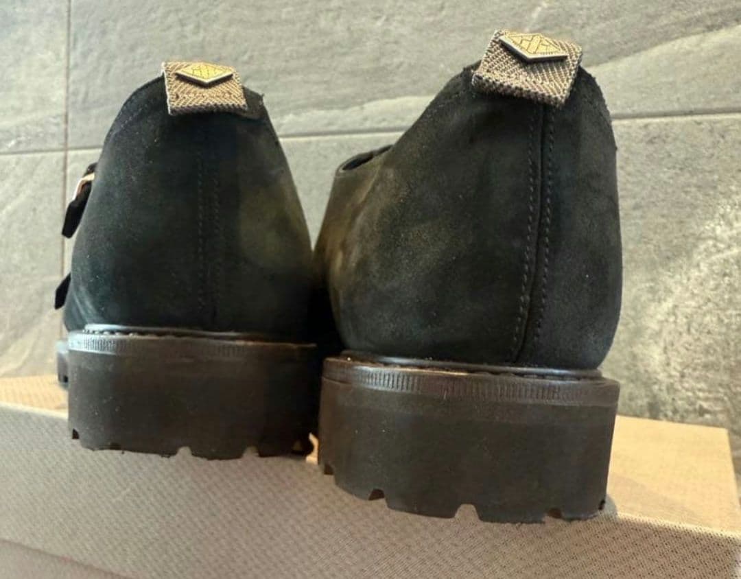 極美品　WH ダブルエイチ ダブルモンクシューズ　黒