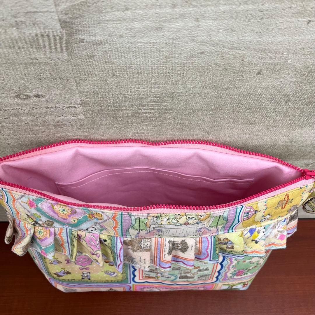 yukiemonハンドメイド　30㎝たっぷりフリルショルダーバック　⑩