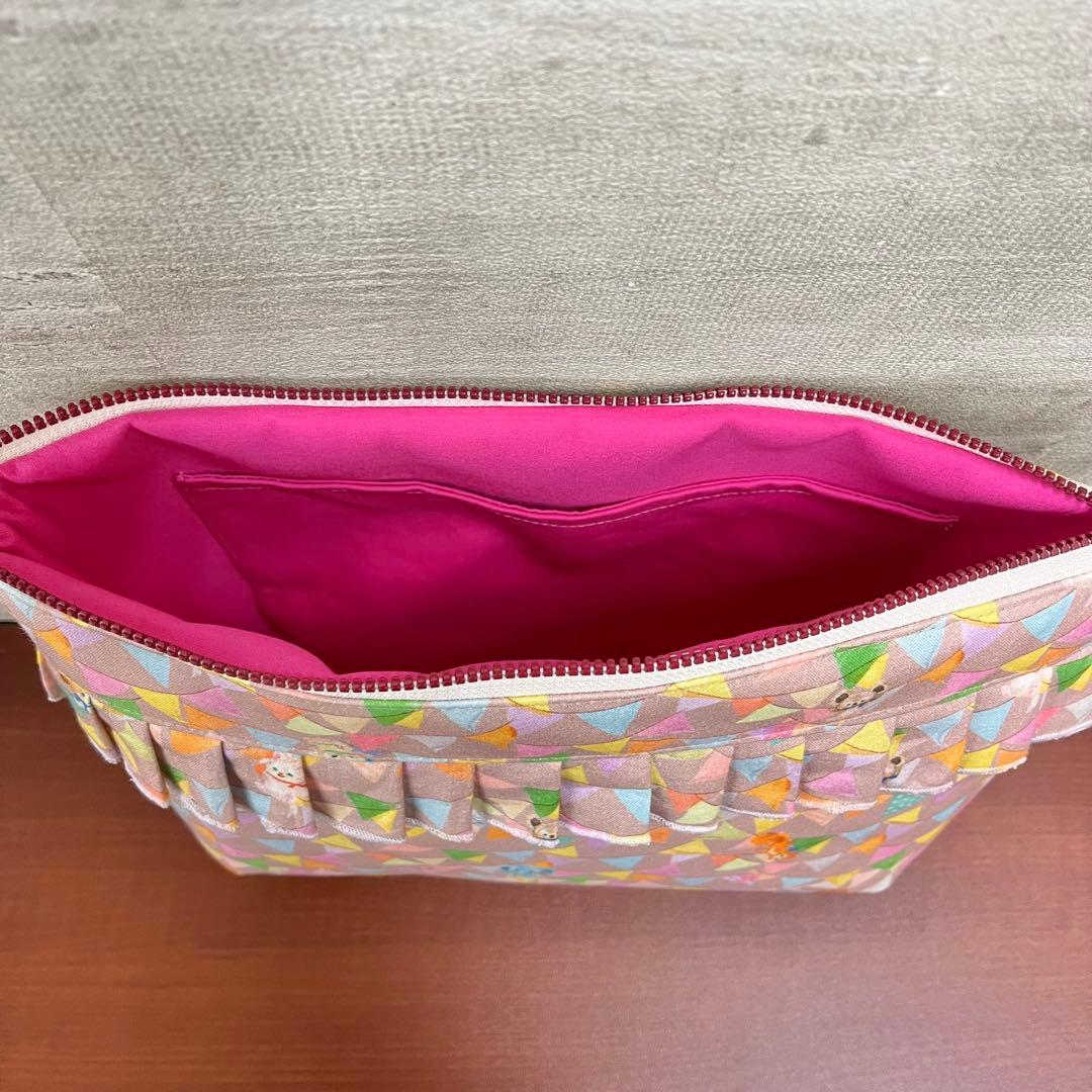 yukiemonハンドメイド　30㎝たっぷりフリルショルダーバック　⑩