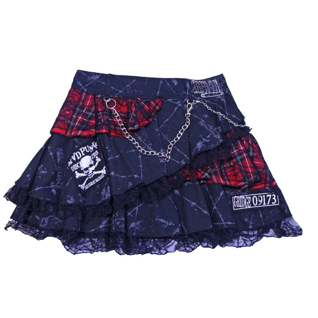 マッドパンクス マッドガールレース異素材切替え ゴシック ミニスカート