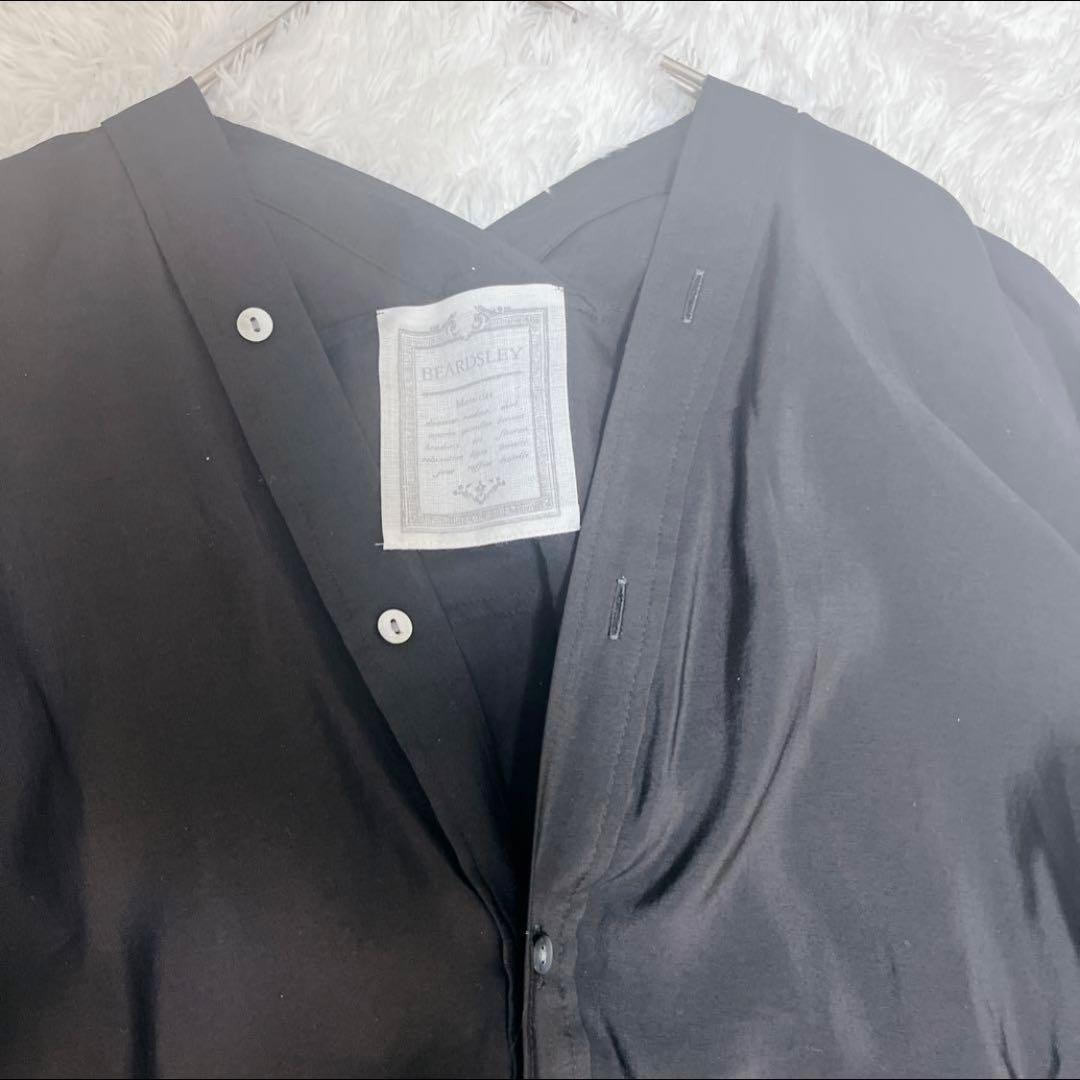 美品✨2024SS✨BEARDSLEY カラーレスシャツワンピース フレア 黒