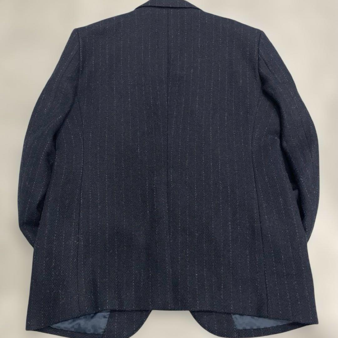 ハリスツイード リスペクト ペンシルストライプテーラードジャケット ネイビー　L