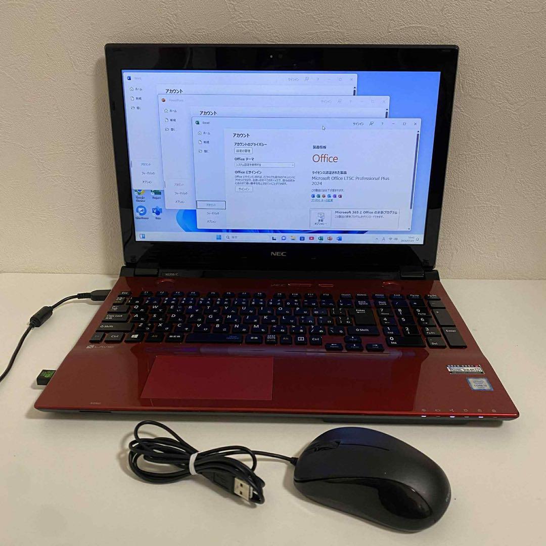 Y79 NECノートパソコンSSD高速WEBカメラWindows11オフィス付き