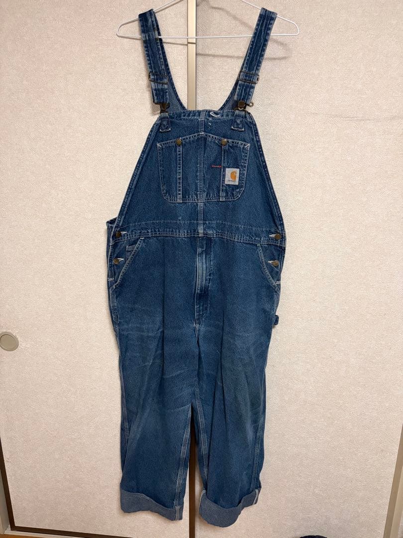 週末値下げ！Carhartt オーバーオール 42 x 30 デニムブルー