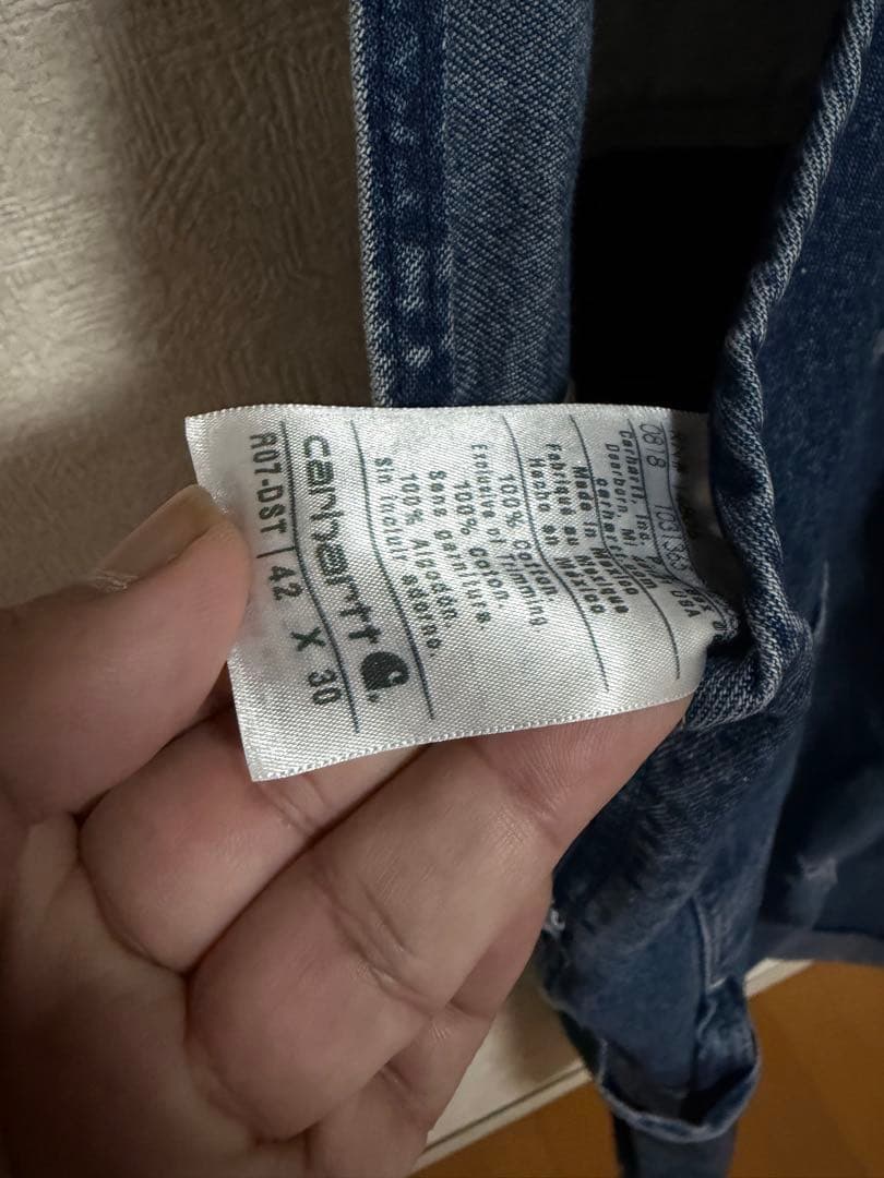 週末値下げ！Carhartt オーバーオール 42 x 30 デニムブルー